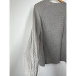 Carve Designs  Large Gray Cable Knit Sweater Side Zippers Wool Blend Photo 5