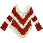 Umgee  Rust & Cream Crochet Boho Flowy Tunic Top, Swim Coverup, Size Small Photo 7