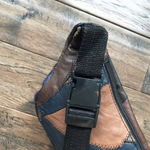 Vintage Leather Patchwork Fanny Pack Belt Bag, Retro, 1980’s Blue Photo 11