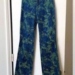 I am gia I.AM.GIA Pant Tali Denim Flare Animal Print High-Rise Green Tiger XS EUC Photo 0