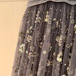 Needle & Thread Comet Midi Dress Size 2 XS Blue Gray Lavender Beaded Open Back Photo 8