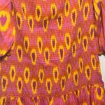 ZARA  Printed Midi Dress Puff‎ Sleeves Off the Shoulders Smocking  Cotton Boho Photo 3