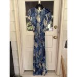 Love Stitch Bedford Patchwork maxi dress Blue Short Sleeve Tasselled Size M New Photo 8