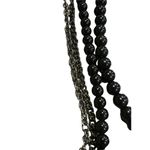 Lane Bryant  multi strand necklace black Clear Rhinestone asymmetrical 34" Photo 1