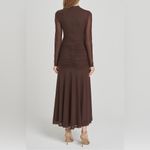 WAYF Selene Ruched Long Sleeve Dress, Chocolate, Size Small, $89 Photo 4