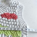 ZARA  ecru knit colorblock oversized vest size Small Photo 6