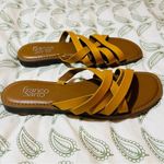Franco Sarto  Graceleigh Mustard Yellow Strappy Sandals Pull On Slides 8 Photo 5