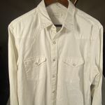 J. Crew Shirt Womens Large White Cotton Western Pearl Snap Long Sleeve Rodeo Photo 4