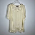 Halston Heritage  Dressy Career‎ White Cream Ivory blouse Top Drape Silk 6 Photo 7