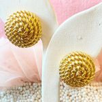 Givenchy Vintage Y2K Paris New York Gold Twisted Rope Round Clip On Earrings Photo 0