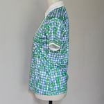 Pro Tour Short Sleeve Gingham Floral Golf Polo Size Small Green Photo 2