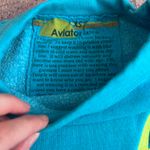 Aviator Nation Nein Blue Cropped Crewneck Sweatshirt 5 Stripes Photo 2