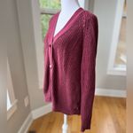 Gap Burgundy Wine Red V Neck Cotton Cardigan Sweater Size Large Photo 2