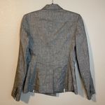 Theory LINEN Blend Women DBL Breasted Blazer Sharkskin 10403101 Sz 4 Career Work Photo 5