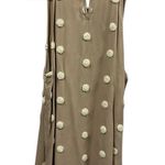 Blu Pepper Tan White Rayon Swiss Dot Spaghetti Strap Sleeveless Tank Top Small Photo 6