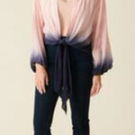 Young Fabulous and Broke Women’s Tie-Dye Boho Carmen Top Purple Pink Wash XS Photo 0