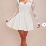 FashioNova Short white lace dress with sleeves Photo 0