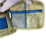 Travelon  Small Crossbody Bag Tan Mock Suede Pouch Purse Travel Green Compact Photo 5