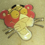 Pink Panther Cartoon Character Vintage Enamel Pin Yellow Photo 0