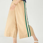 Anthropologie MAEVE Aaron Side Stripe Pants Wide Leg size XL tan and green track Photo 0