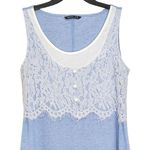 Noracora Vintage Inspired Sky Blue White Lace Sleeveless Midi Dress Size Medium Photo 1