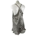 NEW Bella Black White Silk Satin Stripe Sleeveless Tank Shorts Pajama 2 Pc Set M Size M Photo 1