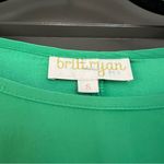 Britt Ryan  Emerald Green Silk Blouse with Ruffle Sleeves | S Photo 2