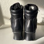 Timberland Black Leather Square Toe Punk Lace up Wedge High Ankle Boot. 6.5 Photo 4