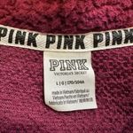 PINK - Victoria's Secret  Burgundy Half Zip Fleece Sweatshirt Pullover Jacket Large Photo 13