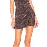 Revolve  NBD Andela multicolored metallic wrap style ruched side mini dress M Photo 0