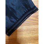 Willi Smith Vintage Y2K Black 100% Silk Dress Pants Cropped Beaded Lace Hem 10 Photo 1