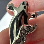 Signed Avon Silver Tone Halloween Ghost Rhinestone Tack Lapel Pin Photo 4