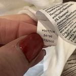 Spanx  PERFECT LENGTH TOP Powder White Sweatshirt Raw Hem Large Jersey Knit Photo 10