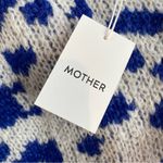 MOTHER The Crop Jumper Alpaca Wool Feline Friends Blue & White | Size XL Photo 9
