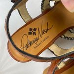Patricia Nash Viola Brown Floral Printed Leather Wood Block Heel Sandals Sz 10 Photo 6