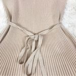 French Connection New  Tan Lace Sleeve Mini‎ Sweater Dress Pleated Holiday Party Photo 9