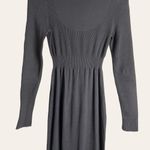 Toccin Dark Gray Ribbed Turtleneck Long Sleeve Midi Sweater Dress L Size L Photo 9