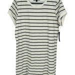 Lulus  Black Cream Women's Cafe Society Striped‎ T-Shirt Dress - Size Large Photo 0