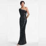 Sachin + Babi  Womens Greta Black Sequin Gown Dress Photo 3