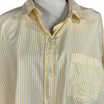 Old Navy  X-Large Boyfriend Shirt Top Button-Up Striped Long Sleeve Pocket Collar Photo 1