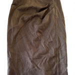 Max Mara  Women wool silk blend Brown Skirt  front pleated wrap sz2 Photo 0