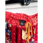 Vintage Y2K Patchwork Floral Midi Skirt Free Size Boho Feminine Hippie Artsy Red Photo 4