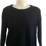 Madewell NWOT Elwood Black Ribbed Knit Knot-Front Long Sleeve Top Size Medium Photo 3