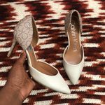 Calvin Klein Monogram Canvas Cream White Office Siren Pointed Toe Heels Pumps Stiletto Business Casual Photo 2