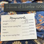 House of Harlow 1960 X Revolve Nastassia Boho Top S Cropped Floral Puff Sleeve Blue Photo 2