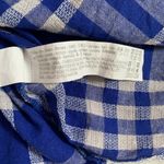 ZARA  Linen-Cotton Blend Blue Gingham Check Shirt Dress with Drawstring Waist Photo 9
