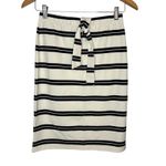 Sugar Lips Striped Pencil Skirt Tie Waist Knee Length Navy White Size Small NWT Photo 2