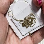 14K Solid Gold Thin Box Chain Green Jade Bead Pendant Necklace Photo 3