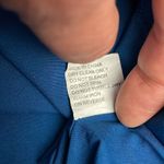 ENVI Blue Silky Elastic Drawstring Waist Long Sleeve Midi Dress Size Small Photo 14