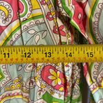 Julie Brown  New York Pink Green Yellow Paisley Tunic Shirt Dress Long Sleeve S Photo 6